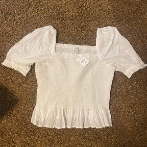 J.Crew cropped puff sleeve top